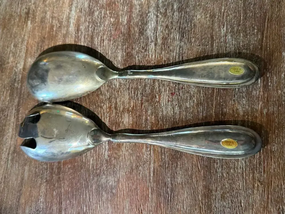 Godinger Silver Plated Salad Serving Set Fork and Spoon